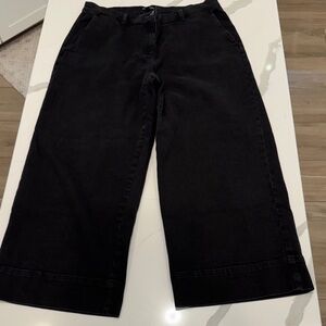 Eileen Fisher Black Denim Wide-Leg Pants